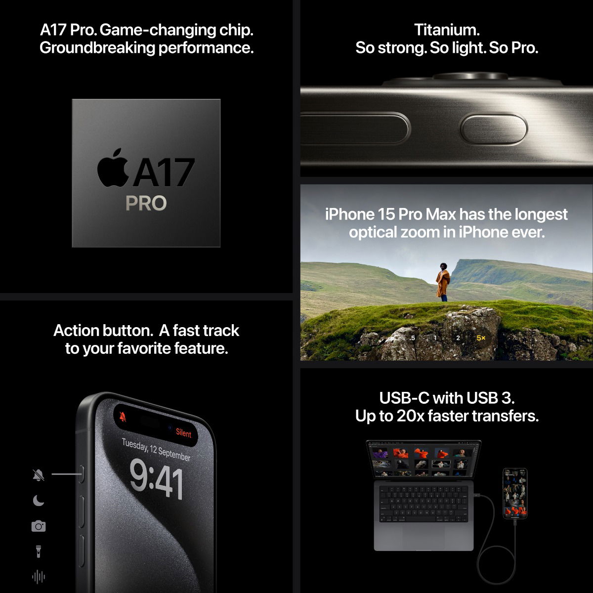 あ*さ様 Apple iPhone 15 Pro 128GB スペースグレー　8 Amazon.com: Apple iPhone 15 Pro, 128GB, Black Titanium