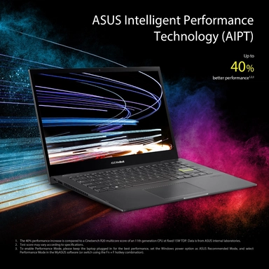 Asus VivoBook 2*1 Touch 14", i7-1165G7-16G-512SSD, Win11, Black