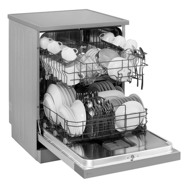 غسالة صحون LG سعة 13 مكان 8 برامج 2 رف فضي DFC811FL