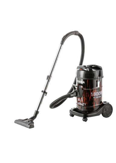 Toshiba Drum Vacuum Cleaner 1800 Watts, 20 Liters, Black * Red, VC-DR180ABF(R)