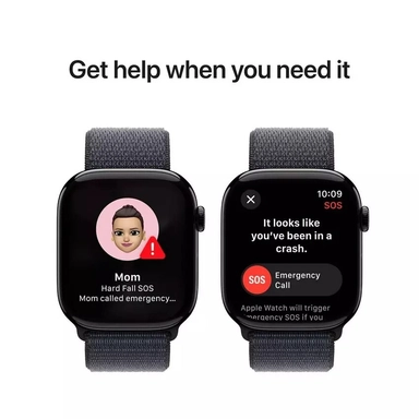 Apple Watch Series 10 GPS 42mm Jet Black Aluminium Case with Ink Sport Loop