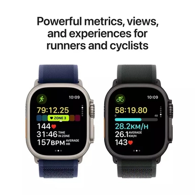 Apple Watch Ultra 2 GPS + Cellular 49mm Black Titanium Case with Dark Green Alpine Loop - Small