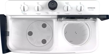 غسالة هيتاشي حوضين 9 كيلو ابيض * ازرق, LTT09JWTPFB