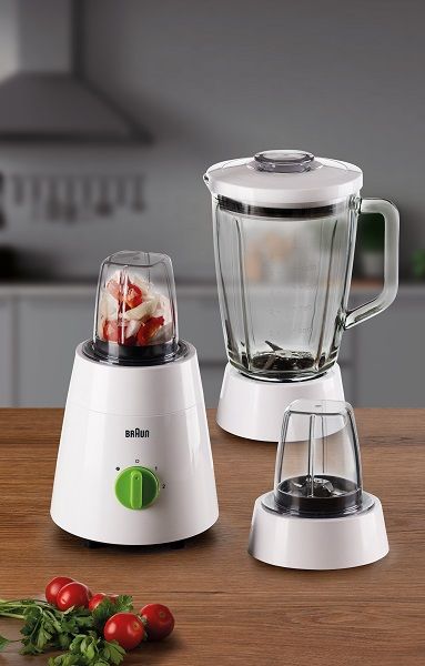 خلاط براون 500 واط 1.75 لتر زجاج ابيض JB0153WH