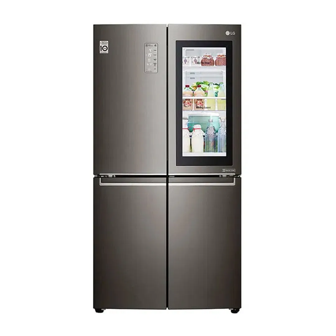 LG 26.7 cu.ft Instaview Door-In- Door Refrigerator, black, Less Cold Air Loss, M334VBMLD