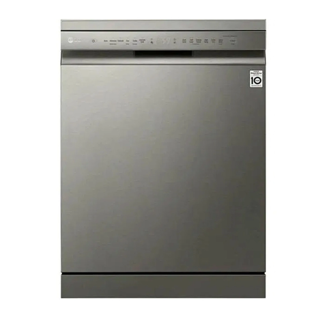 LG QuadWash™ Dishwasher, 14 Place Setting, EasyRack™ Plus, TrueSteam™, ThinQ, Silver - DFB512FP