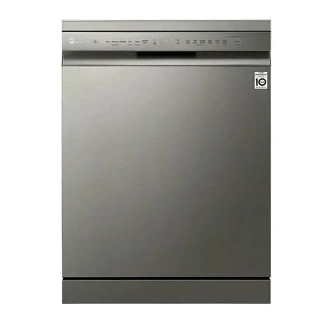 LG QuadWash™ Dishwasher, 14 Place Setting, EasyRack™ Plus, TrueSteam™, ThinQ, Silver - DFB512FP