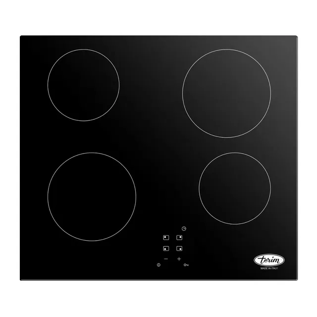 سطح تيرم 58سم 4 عيون كهرباء سيراميك إيطالي أسود TRMVCMP600ET
