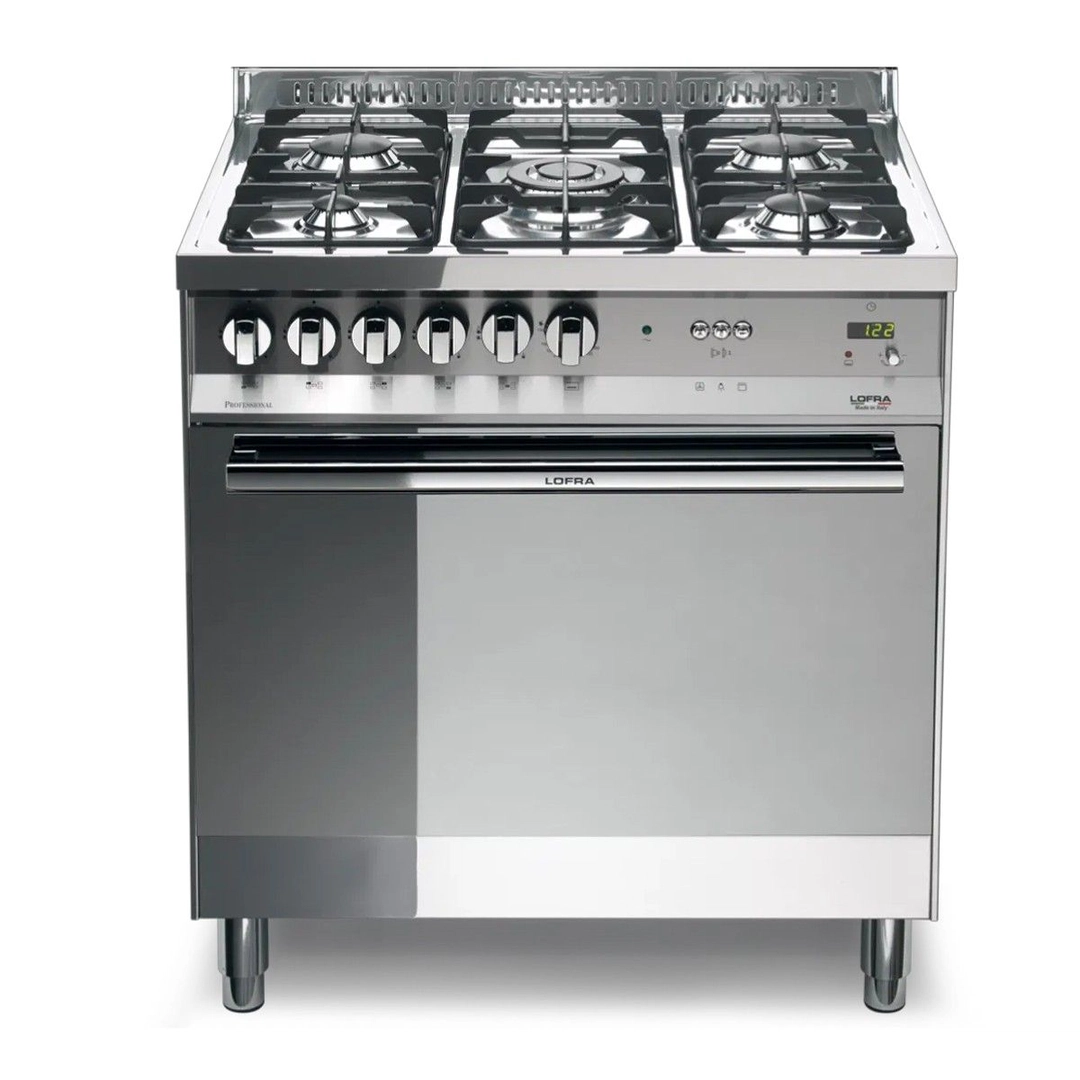 Lofra Gas Oven 60*80 Full Safety Stainless Steel 5 Burners Cast Iron, PG86G2G/CI