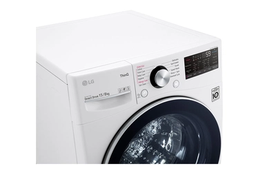 LG Front Load Washer-Dryer 15 KG, 8 KG, White, WS1508WHT