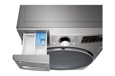 LG Front Load Washer-Dryer 15 KG, 8 KG, Silver Steel, WS1508XMT