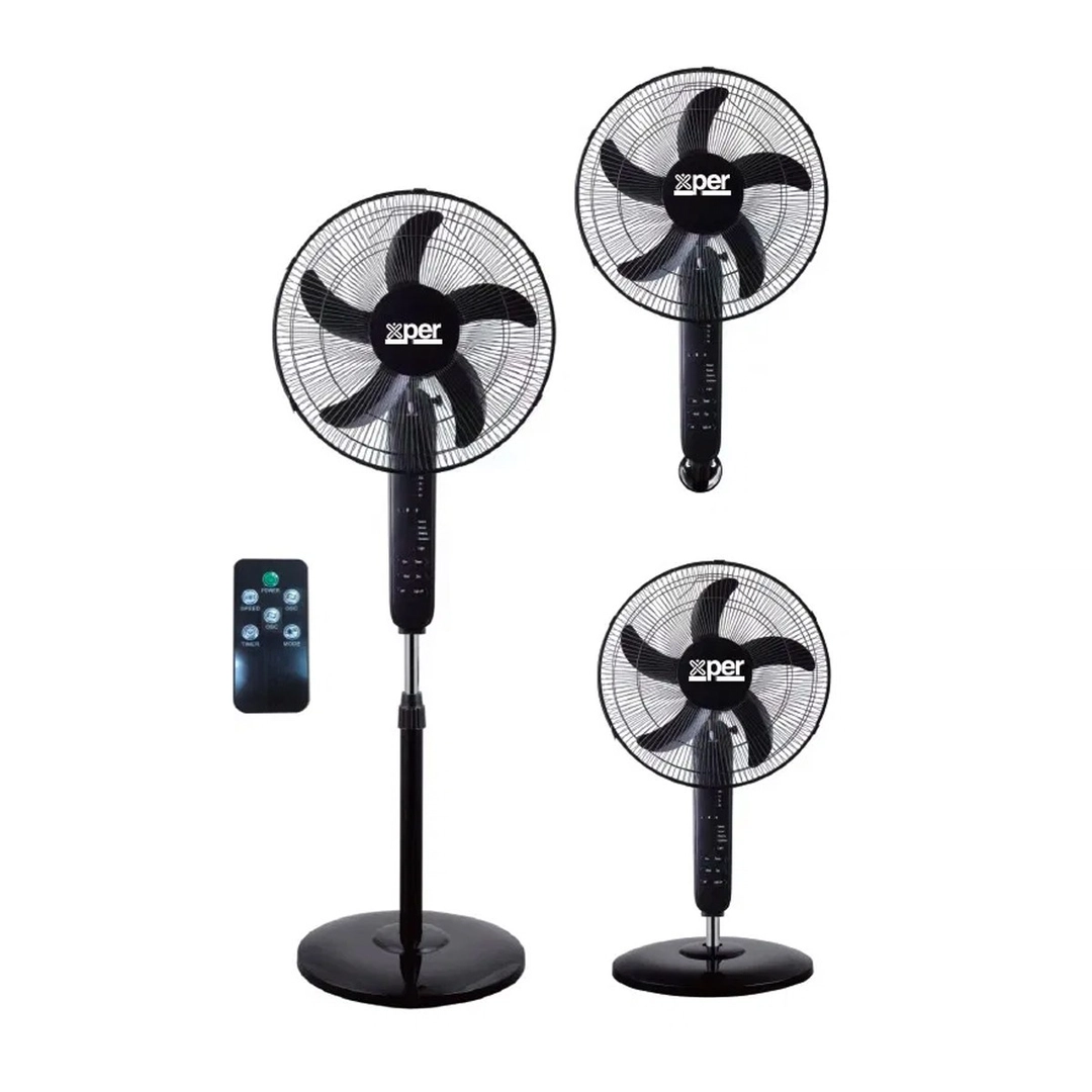 Xper Stand Fan 3*1, 70 Watts, 16 inches, With Remote, XPVF-800W