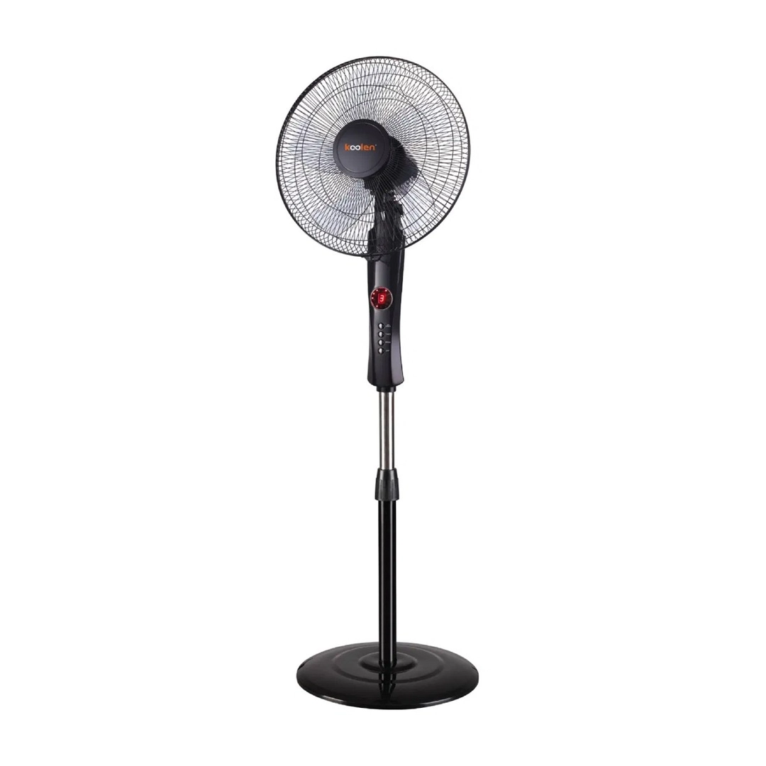 Koolen Stand Fan 50 Watts, 16", 5 Blades, With Remote, Black, 807100015