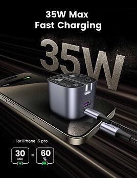 Ugreen Nexode 35W 2-Port GaN Fast Charger UK Gray