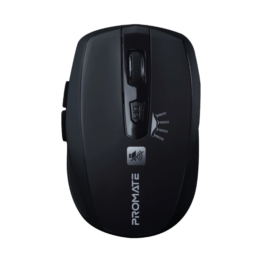 Promate 1600DPI Silent Switch Wireless Mouse Black