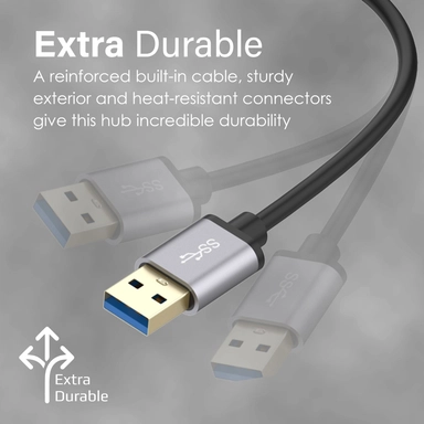 Promate 7-in-1 Aluminium USB Hub with USB-C Adaptor Black