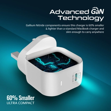 Promate Ultra Compact 67W GaN Charger with USB-C Port White