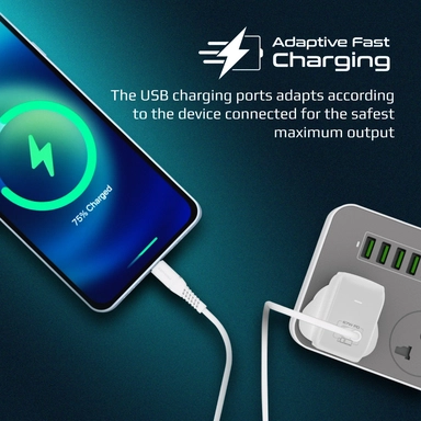 Promate Ultra Compact 67W GaN Charger with USB-C Port White