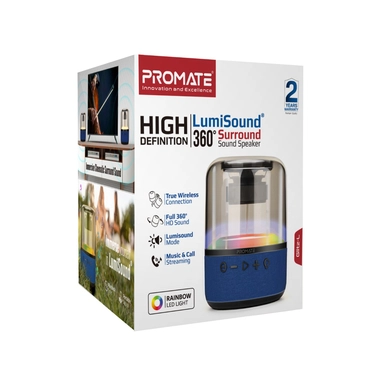 Promate LumiSound® 360° 10W Surround Sound Speaker Blue 