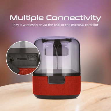 Promate LumiSound® 360° 10W Surround Sound Speaker Red 