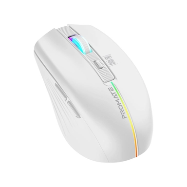 بروميت , ماوس بصري لاسلكي مريح مع ضوء LED , أبيض