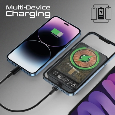 Promate 10000mAh Magnetic Wireless Charging USB-C 15W Black