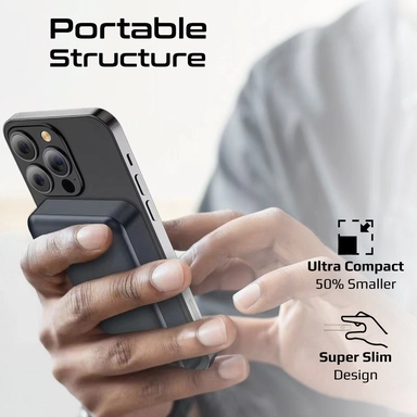 Promate 10000mAh Magnetic Wireless Charging USB-C 15W Black