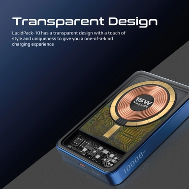 Promate 10000mAh Magnetic Wireless Charging USB-C 15W Blue