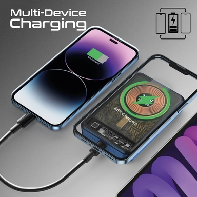 Promate 10000mAh Magnetic Wireless Charging USB-C 15W Blue
