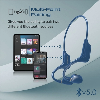 Promate Audio Conduct Endurance Wireless Headphone Blue