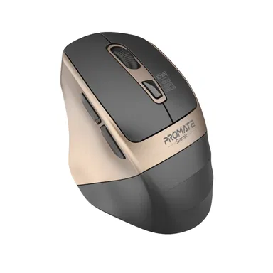 Promate Wireless Mouse Ergonomic Silent Click Optical Gold