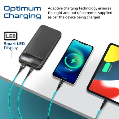 بروميت باور بانك رفيع سعة 10000 مللي أمبير في الساعة، 20 وات، USB-C، شحن سريع، أسود