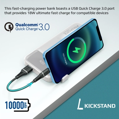 بروميت , باور بانك رفيع سعة 10000 مللي أمبير في الساعة، بقدرة 20 وات، وشحن سريع عبر USB-C،أبيض