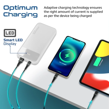 بروميت , باور بانك رفيع سعة 10000 مللي أمبير في الساعة، بقدرة 20 وات، وشحن سريع عبر USB-C،أبيض