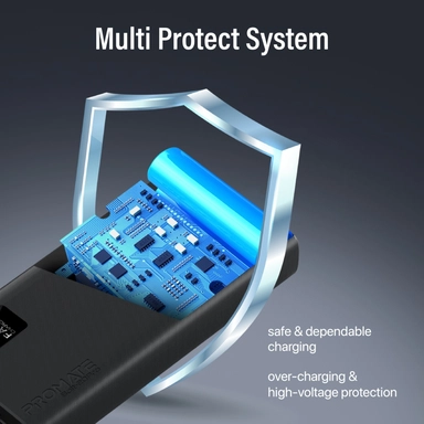 Promate 20000mAh slim Smart PowerBank USB-A & USB-C Black