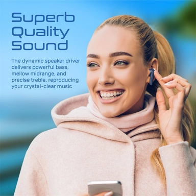 بروميت , سماعة أذن ENC عالية الوضوح مع IntelliTouch , أزرق