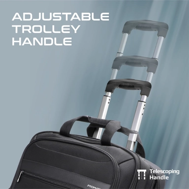 Promate Laptop Trolley Bag Water Resistance 16 inch Black