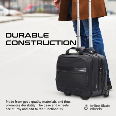 Promate Laptop Trolley Bag Water Resistance 16 inch Black
