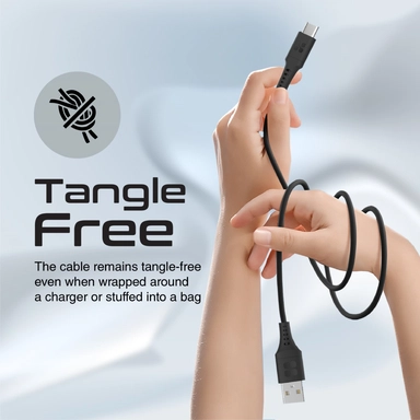 Promate Ultra-Fast USB-A to USB-C Silicone cable 2m Black