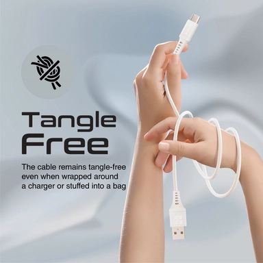 Promate Ultra-Fast USB-A to USB-C Silicone cable 2m White