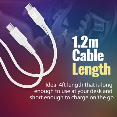 Promate 60W Power Delivery Ultra-Fast USB-C Cable 1.2m White