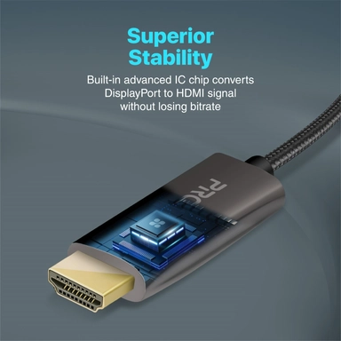 Promate 4K@60Hz Display Port to HDMI Cable 2m Grey 