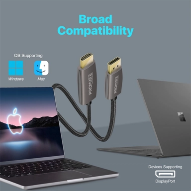 Promate 4K@60Hz Display Port to HDMI Cable 2m Grey 