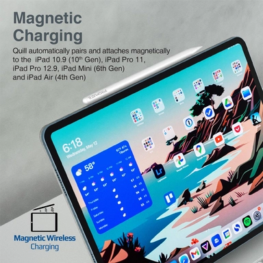 قلم بروميت ستايلس لجهاز iPad مع ميزة رفض راحة اليد باللون الأسود
