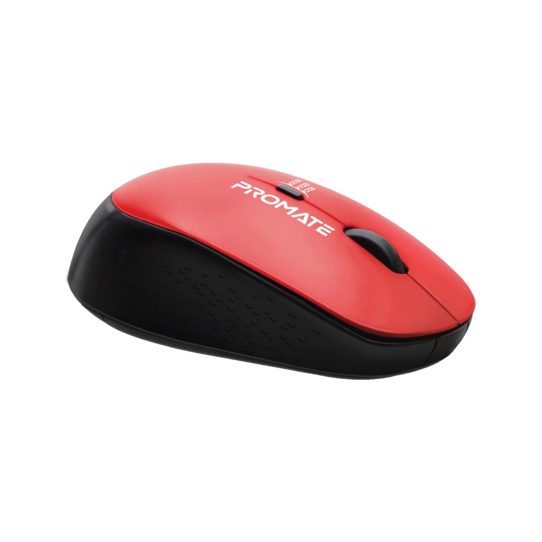 Promate MaxComfort Ergonomic Wireless Mouse Tracker Red