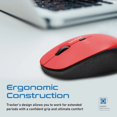Promate MaxComfort Ergonomic Wireless Mouse Tracker Red