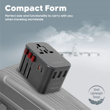 Promat Smart Charging Protect Universal Travel Adapter Black