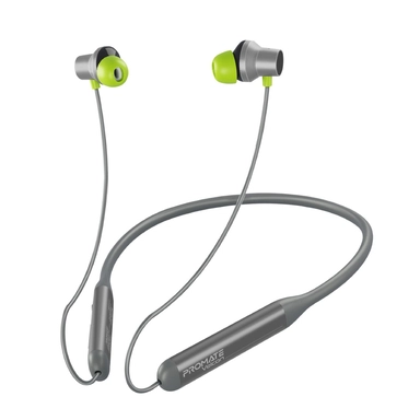Promate Sporty Bluetooth V5.2 Neckband ANC Earphones Grey