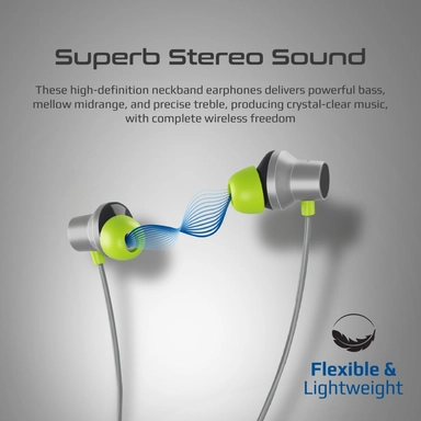 Promate Sporty Bluetooth V5.2 Neckband ANC Earphones Grey