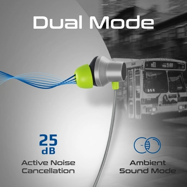 Promate Sporty Bluetooth V5.2 Neckband ANC Earphones Grey